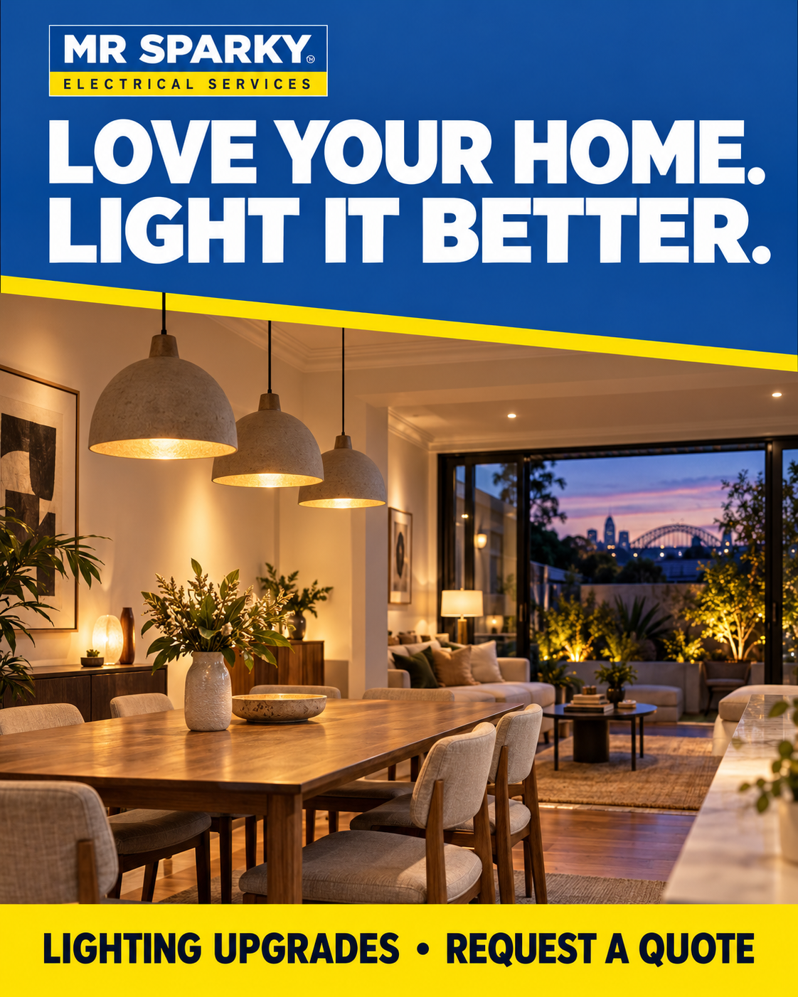 Proposed Mr Sparky lighting campaign: Love your home. Light it better.